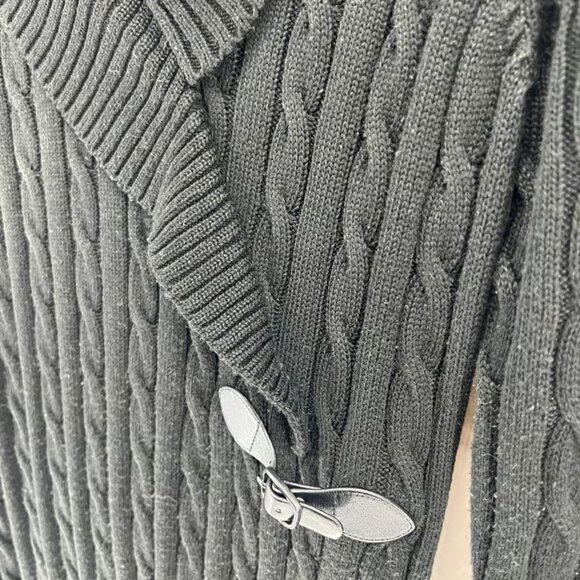 Calvin Klein SMALL Black Knit Sweater Dress A-Line Knee Length Long Sleeve - Picture 6 of 7